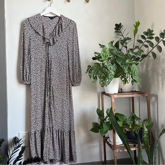 Whistles Abstract Heart Print Midi Dress